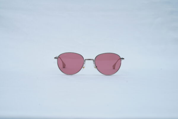 PRADA Silver Wire Round Pilot Shades – Luxury Pink Tint Sunglasses