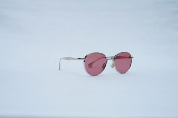 PRADA Silver Wire Round Pilot Shades – Luxury Pink Tint Sunglasses