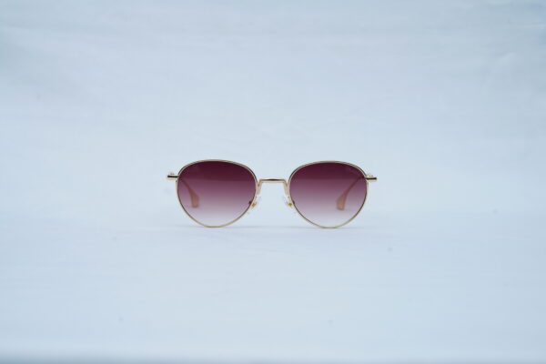 PRADA Gold Wire Round Pilot Shades – Luxury Brown Gradient Sunglasses