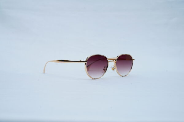 PRADA Gold Wire Round Pilot Shades – Luxury Brown Gradient Sunglasses
