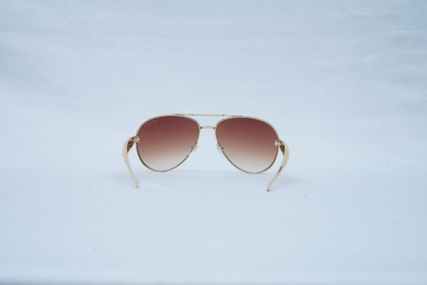 PRADA Gold Wire Classic Pilot Shades – Luxury Brown Gradient Sunglasses