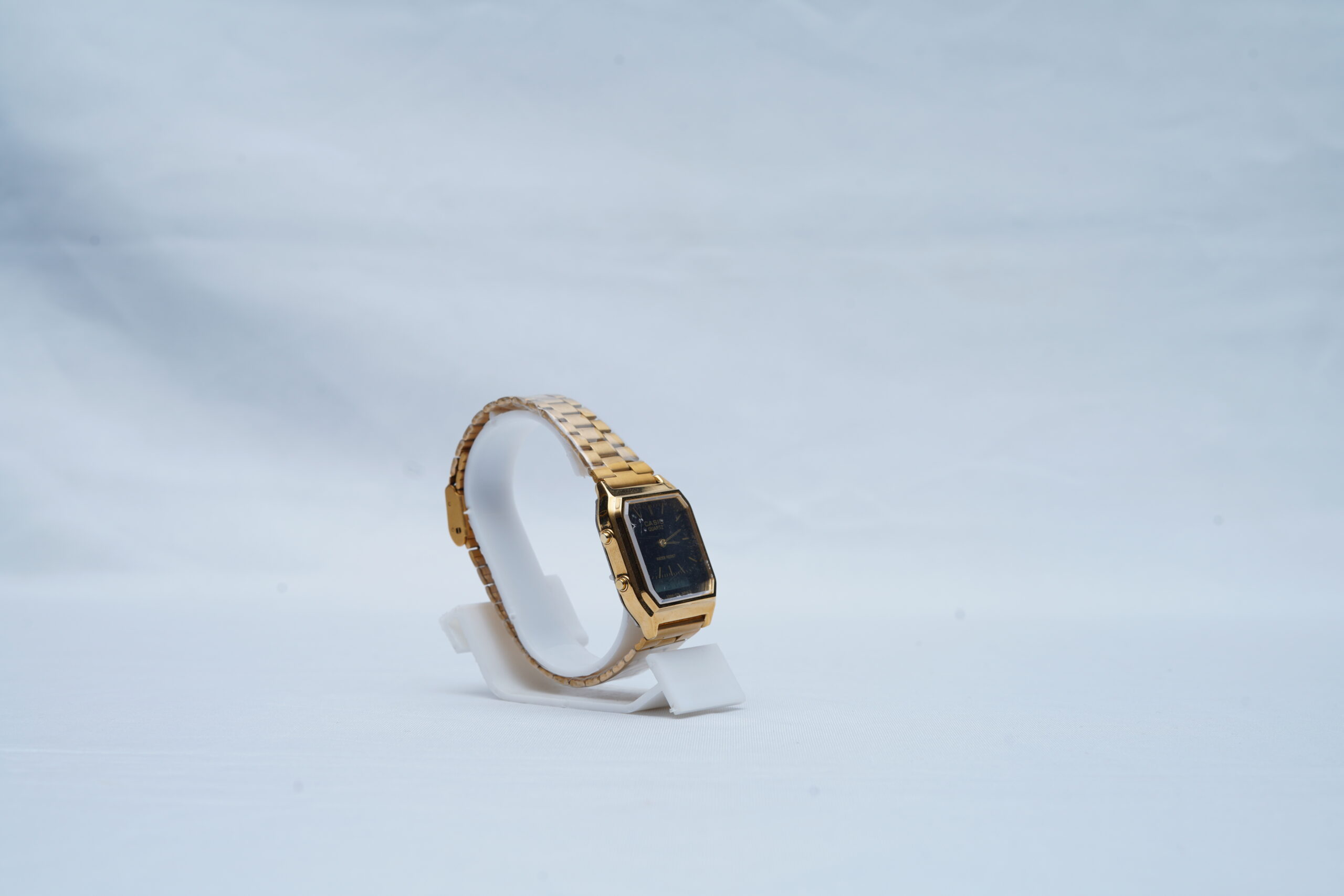 Casio Quartz Water Resist Watch - Gold Stainless Steel Band with Dark Dial