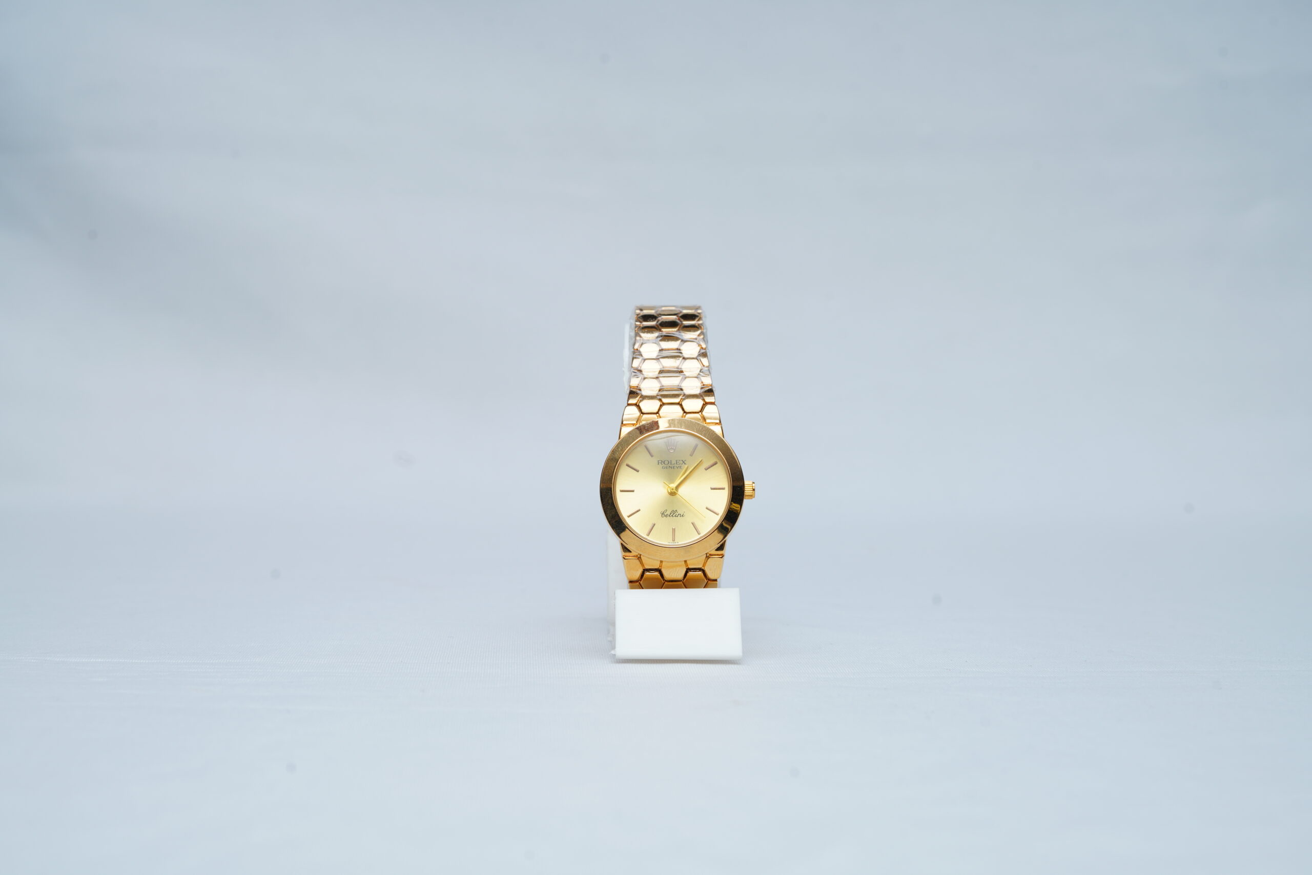 Rolex Cellini Vintage Gold Dress Watch - Honeycomb Link Bracelet with Champagne Dial