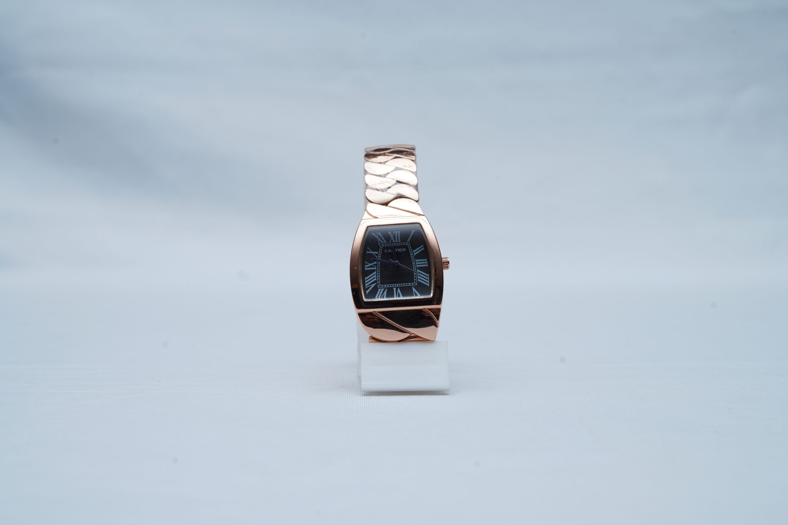 Cartier Women's Black Dial Rose Gold-Tone Stainless Steel Watch