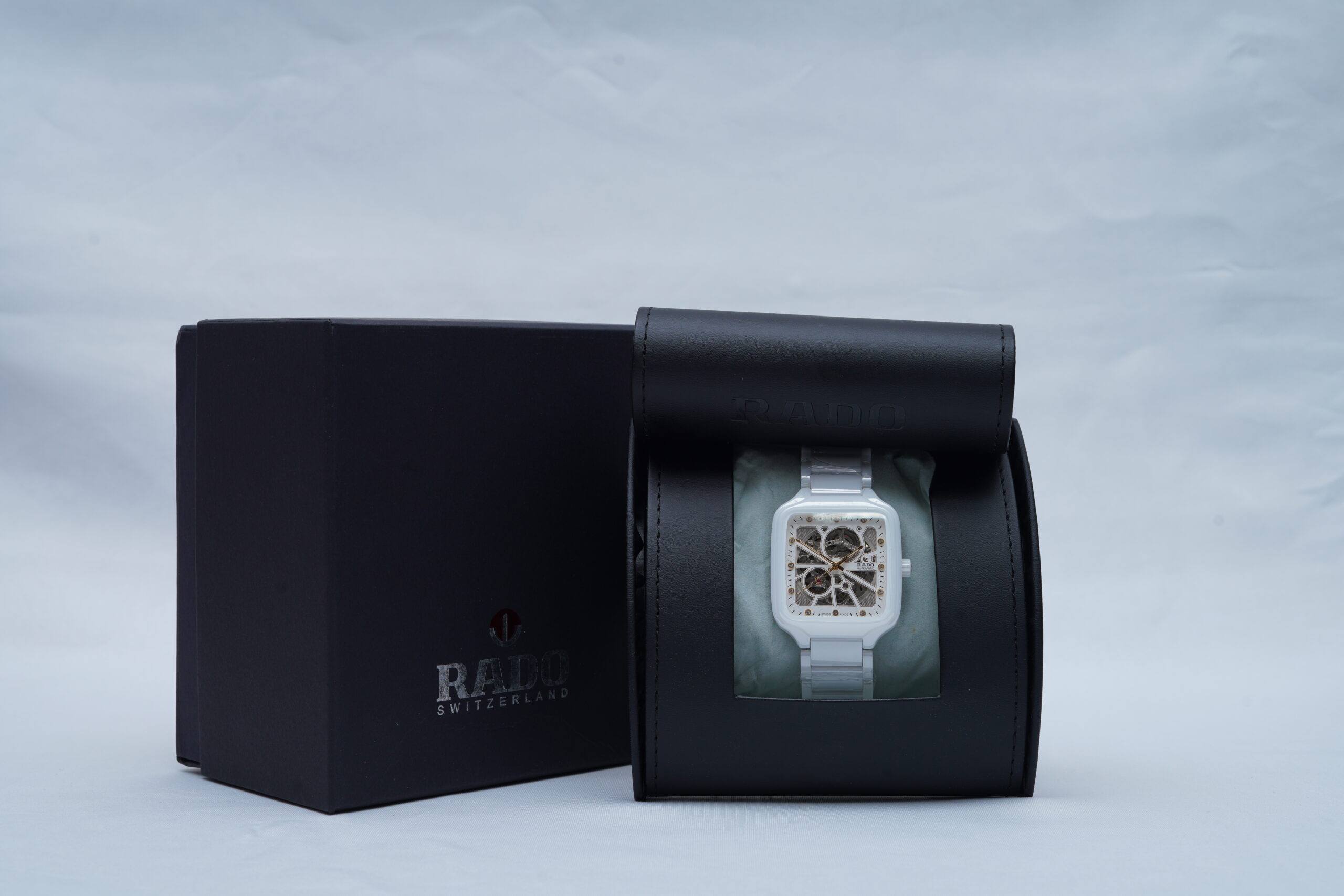 Rado True Square Automatic Skeleton White High-Tech Ceramic Watch