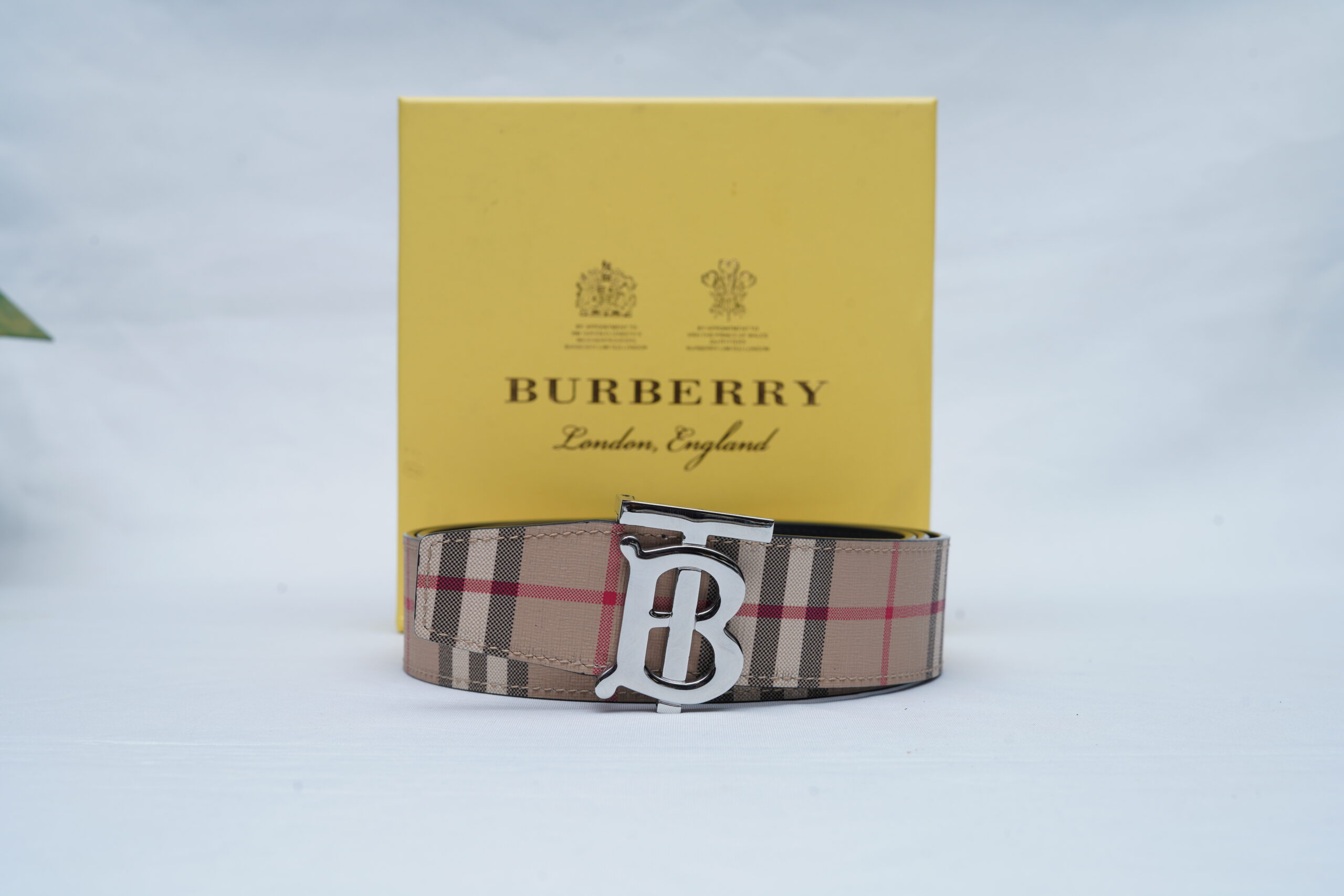 Burberry Monogram Motif Reversible Vintage Check Belt