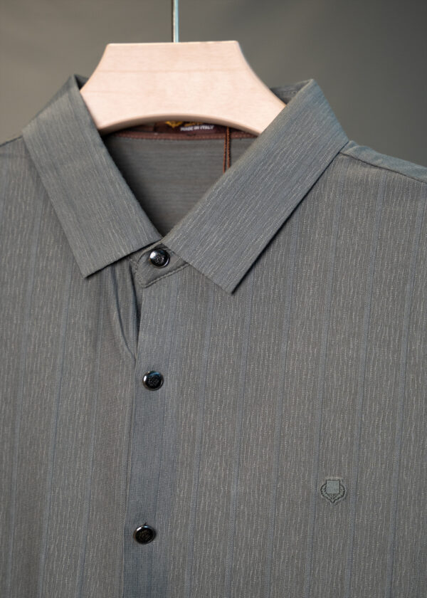 Giorgio Armani Men's Half Sleeve Charcoal Grey Shirt
