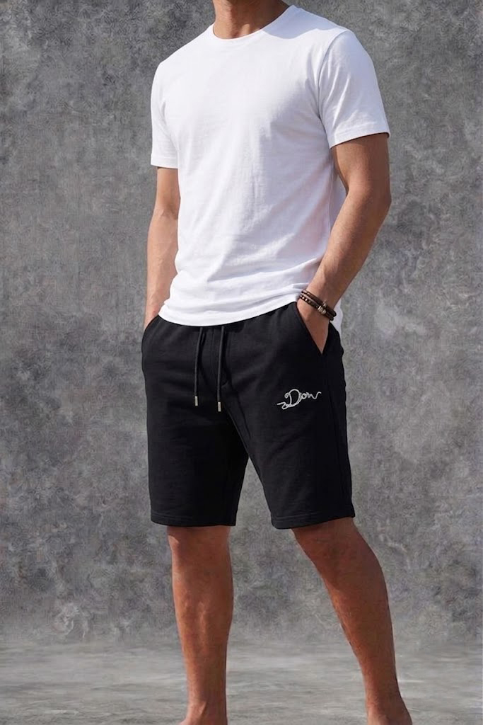Dior Men's Black Fleece Drawstring Track Short