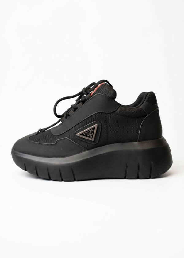 Prada Linea Rossa Men's America's Cup Black Leather and Bike Fabric Sneakers