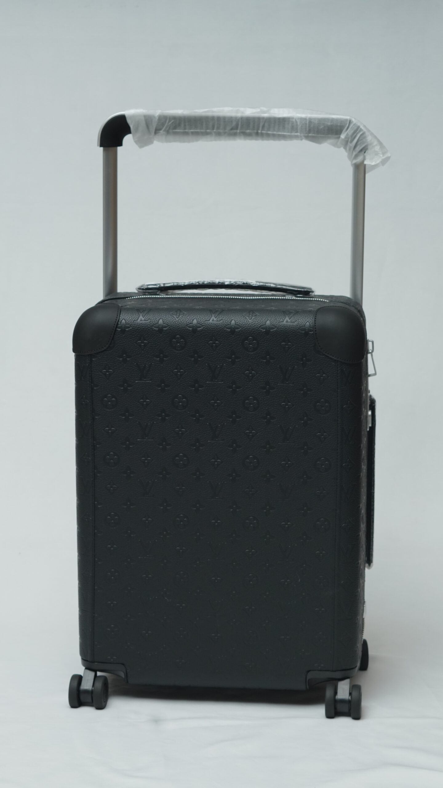 Louis Vuitton Monogram Embossed Black Leather Horizon 55 Trolley Suitcase