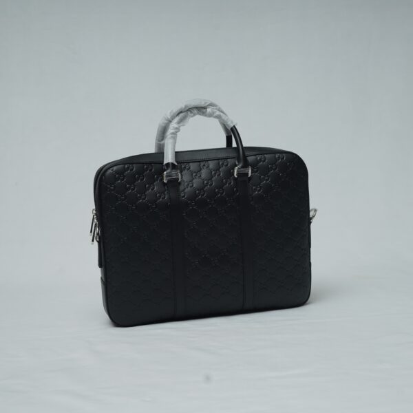 Dior Oblique Embossed Black Calfskin Zipped Briefcase Laptop Bag