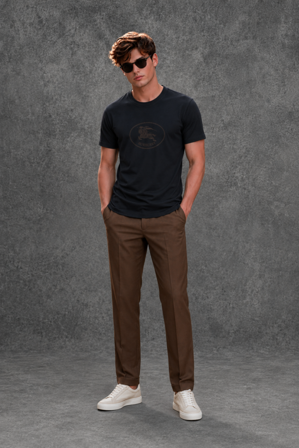 Burberry Men's Knight Stamp Black T-Shirt