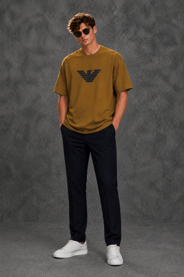 Emporio Armani Men's Eagle Logo Brown T-Shirt