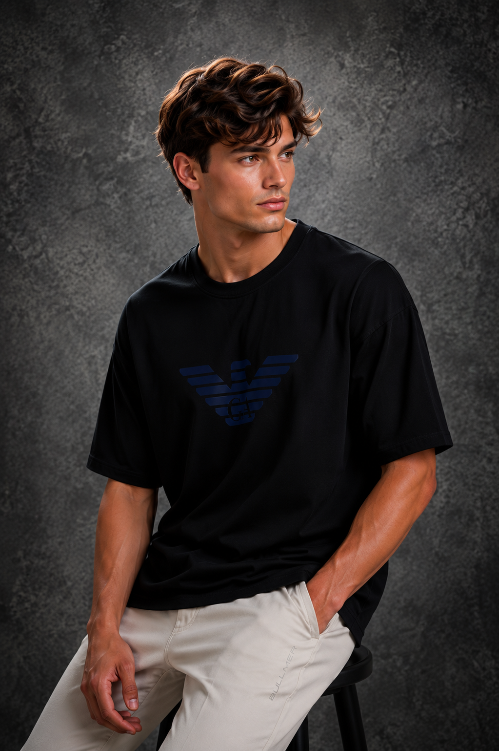 Emporio Armani Men's Eagle Logo Black T-Shirt