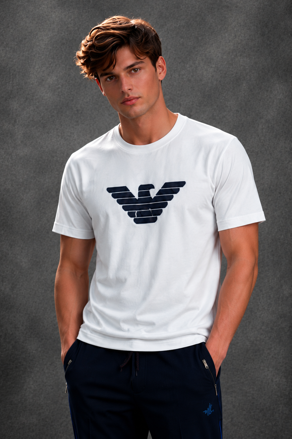 Emporio Armani Men's Eagle Logo White T-Shirt