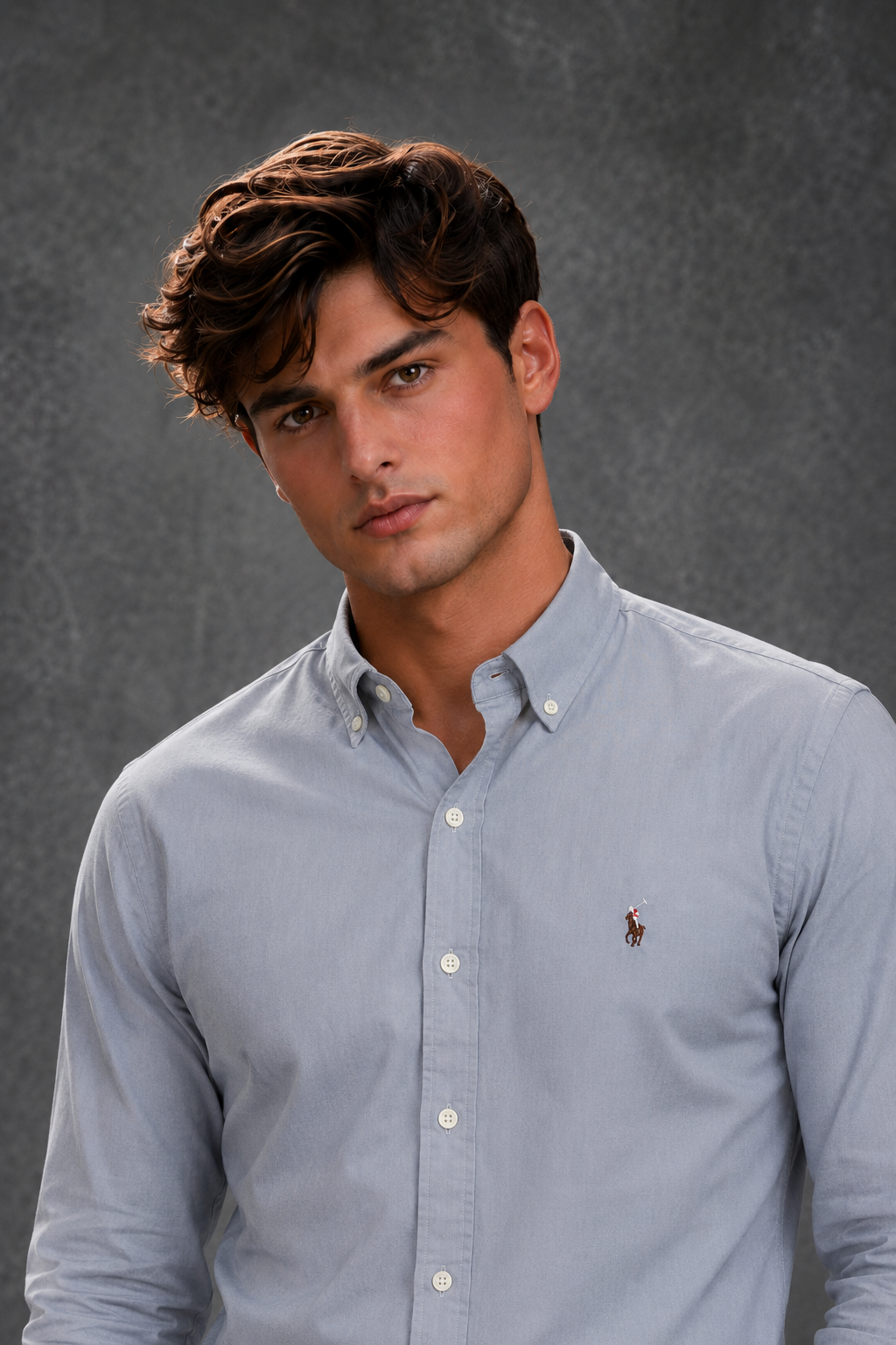 Polo Ralph Lauren Men's Slim-Fit Light Blue Oxford Cotton Shirt