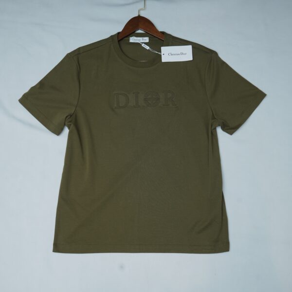 Dior Men's Logo Half Sleeve Green T-Shirt