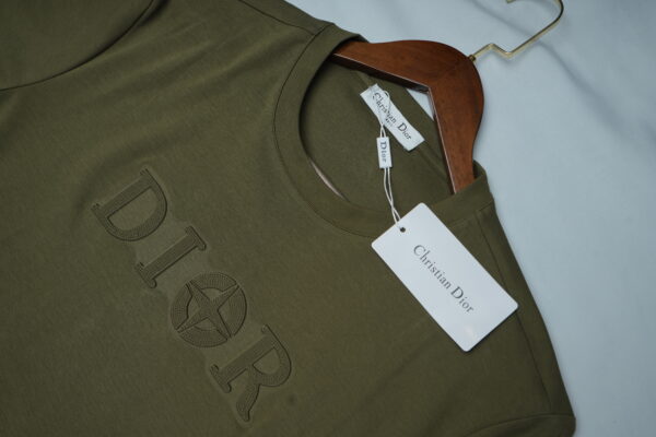 Dior Men's Logo Half Sleeve Green T-Shirt