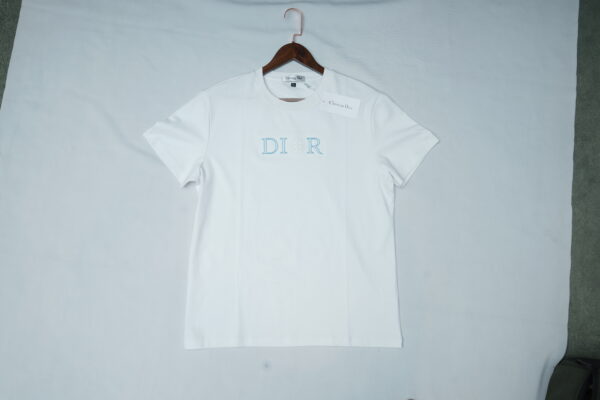 Dior Men's Logo Half Sleeve White T-Shirt