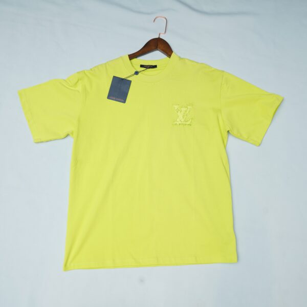 Louis Vuitton Men's Logo Half Sleeve Yellow T-Shirt