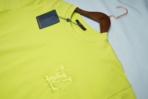 Louis Vuitton Men's Logo Half Sleeve Yellow T-Shirt