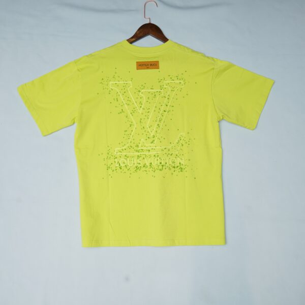 Louis Vuitton Men's Logo Half Sleeve Yellow T-Shirt