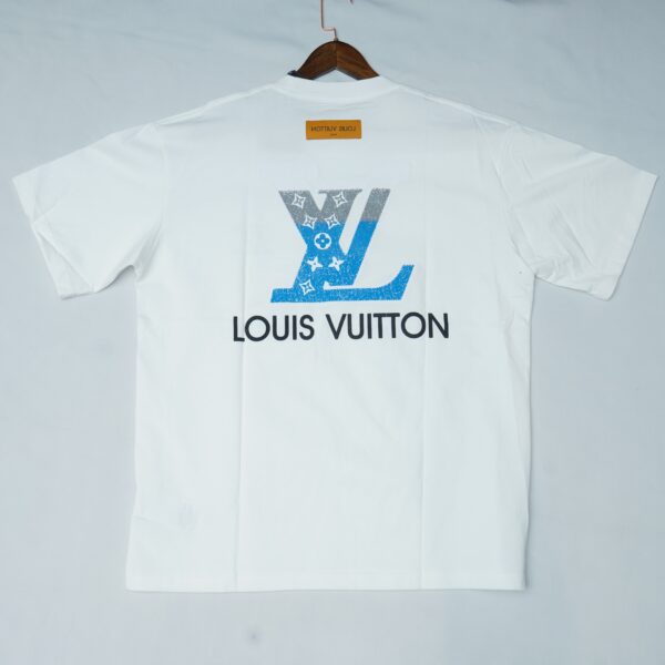 Louis Vuitton Men's Logo Half Sleeve White T-Shirt