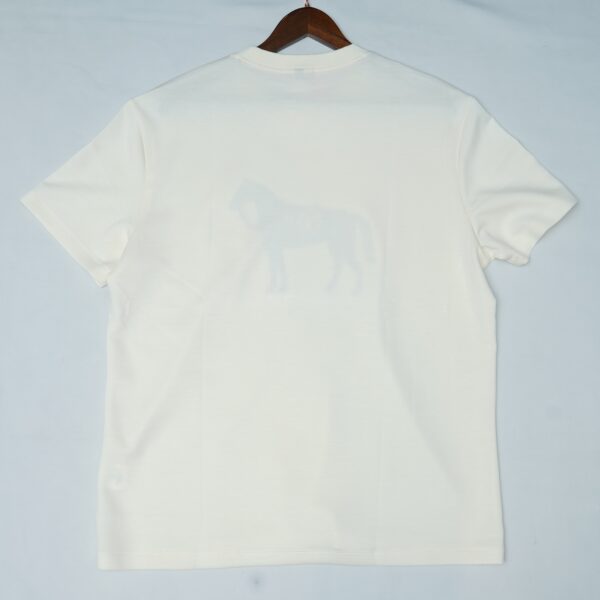 Hermès Men's Logo Half Sleeve White T-Shirt