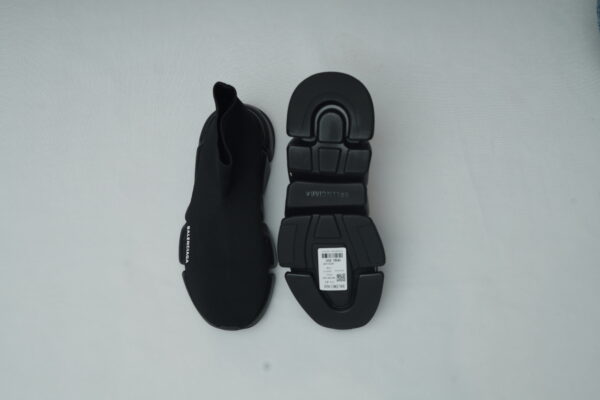 Balenciaga Speed 2.0 Knit Trainer – Triple Black Segmented Sole Sock Shoes