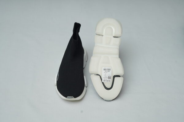 Balenciaga Speed 2.0 Knit Trainer – Black and White Two-Tone Segmented Sole Sock Shoes