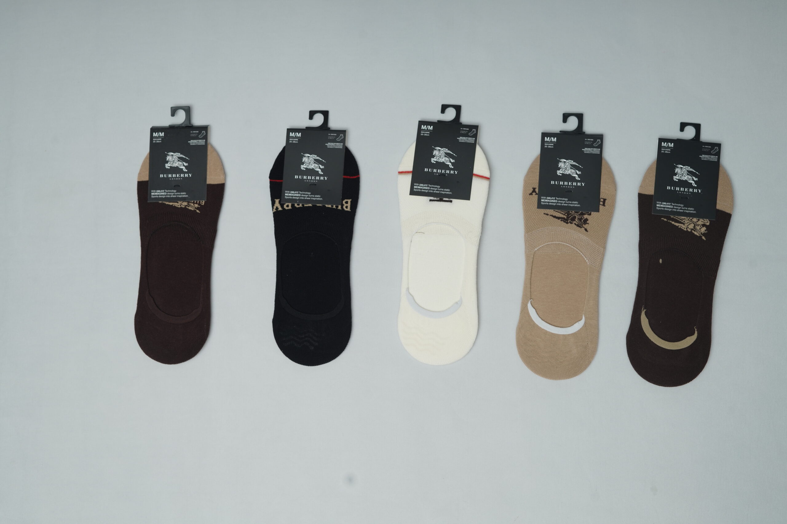Burberry Premium Invisible Cotton Loafer Socks (5-Pair Pack)