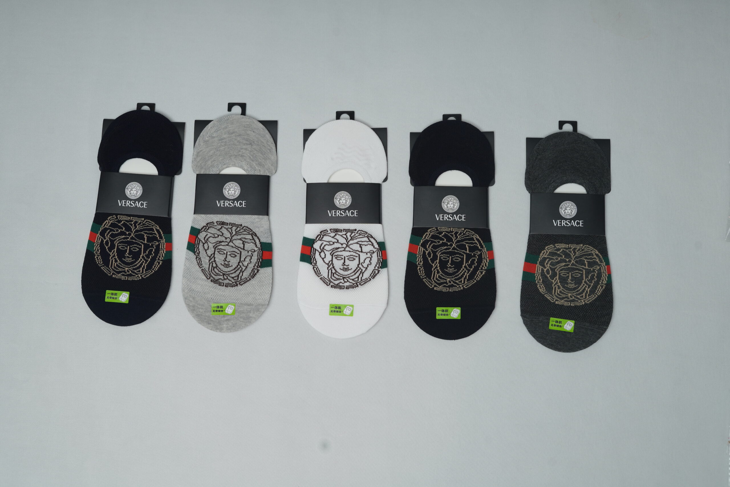 Versace Premium Invisible Cotton Loafer Socks (5-Pair Pack)