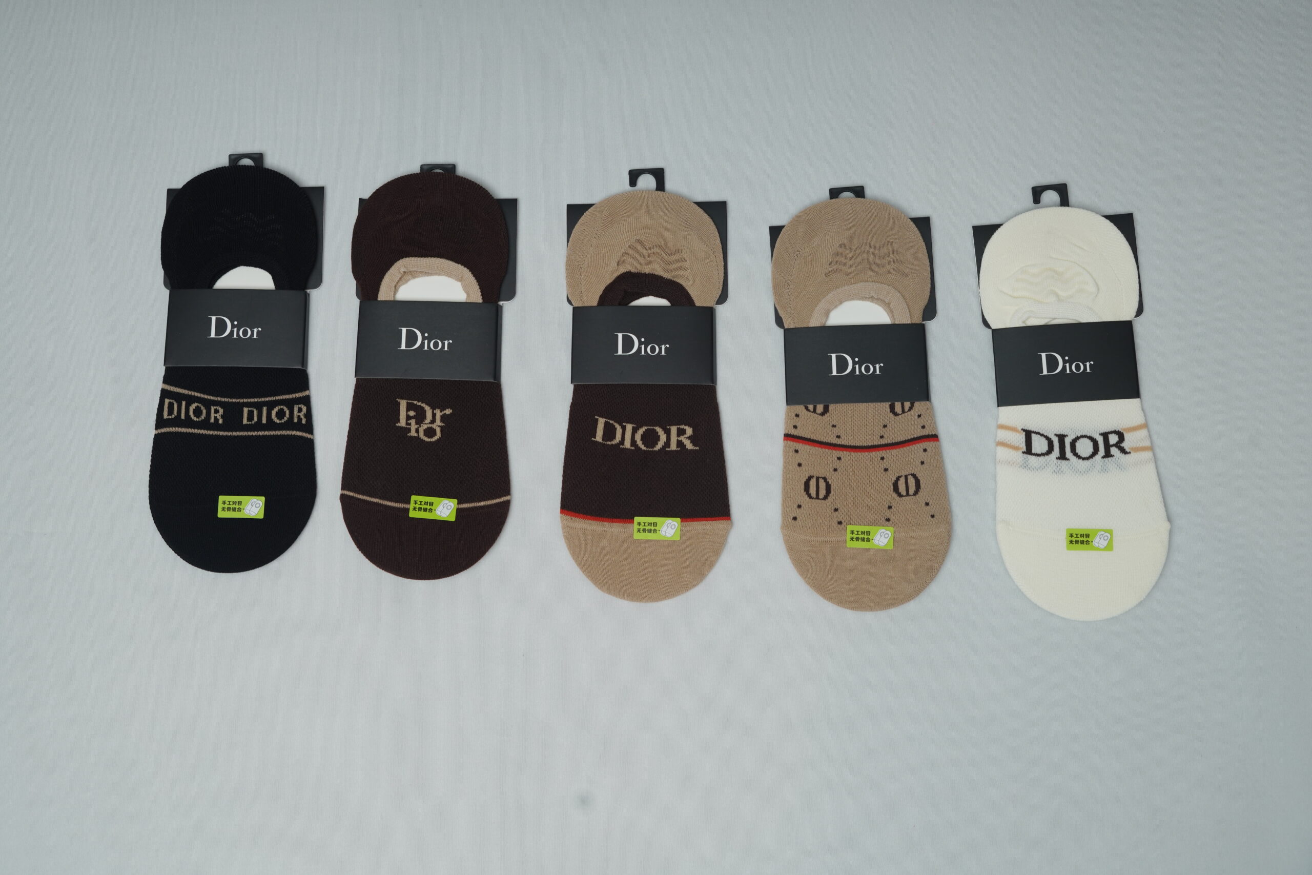 Dior Premium Invisible Cotton Loafer Socks (5-Pair Pack)