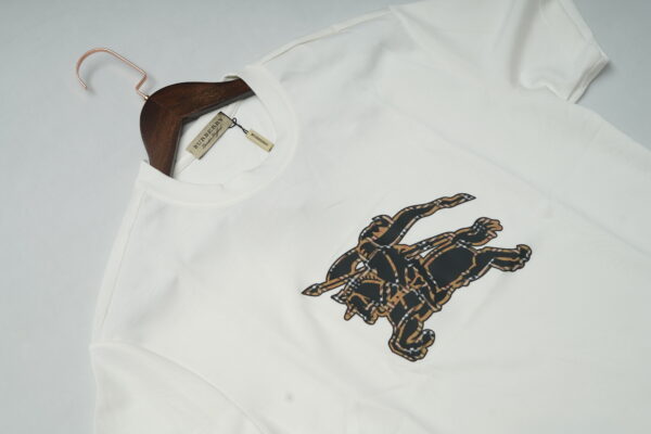 Burberry Men's Knight Stamp White T-Shirt