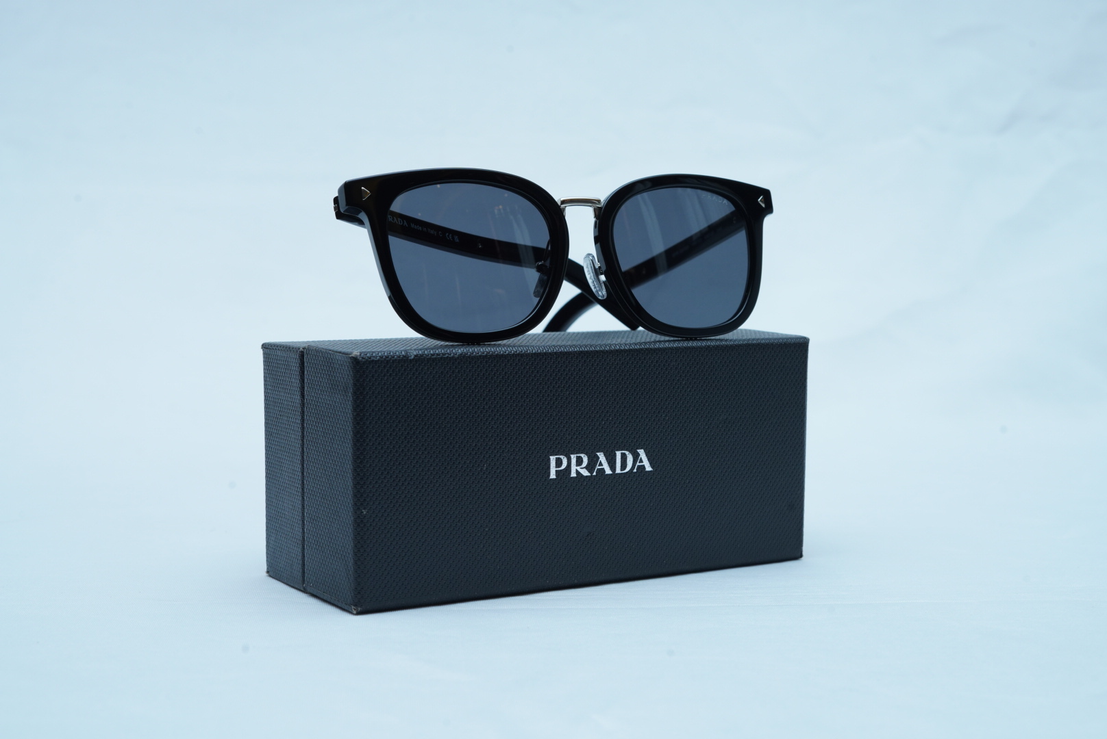 Prada Luxury Women's Oversized Sunglasses - Black Square Frame Shades