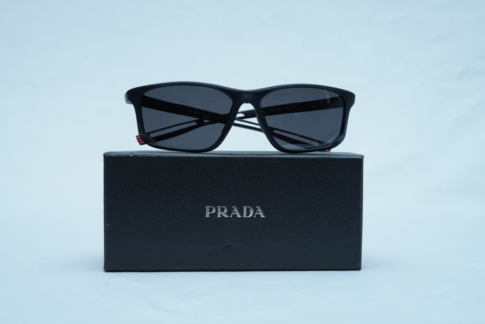Men's Prada Linea Rossa PS 10WS Black Rectangular Sunglasses