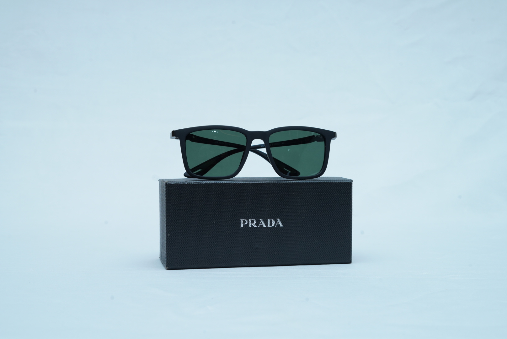 Men's Prada PR D13SU Matte Black Square Sunglasses