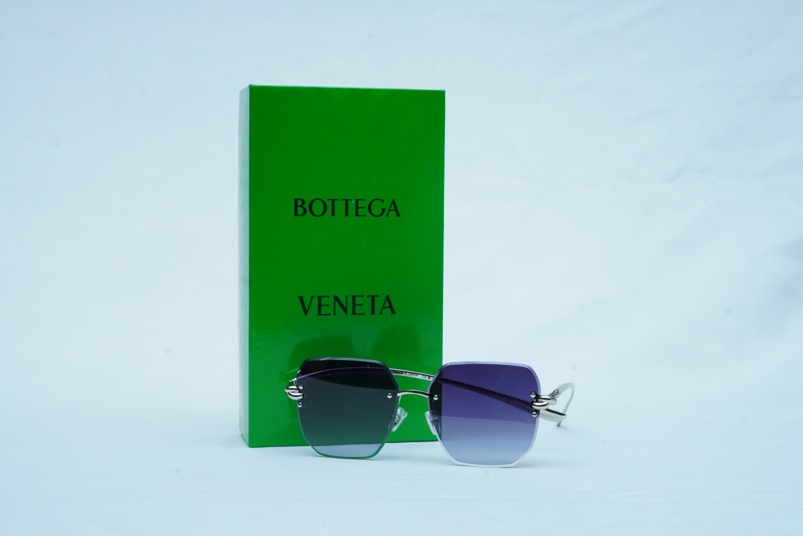 Men's Bottega Veneta BV1126S Rimless Geometric Sunglasses