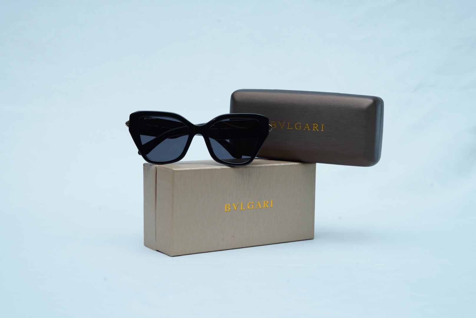 Bvlgari Women's Serpenti Viper BV40033I Black Cat-Eye Sunglasses