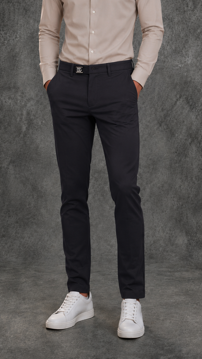Dolce & Gabbana Tailored Stretch Gabardine Trousers in Pure Black