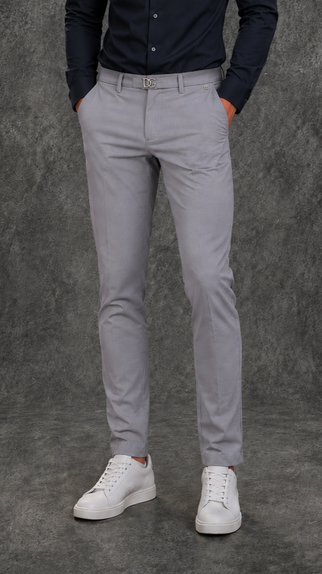 Dolce & Gabbana Tailored Stretch Gabardine Trousers in Slate Gray