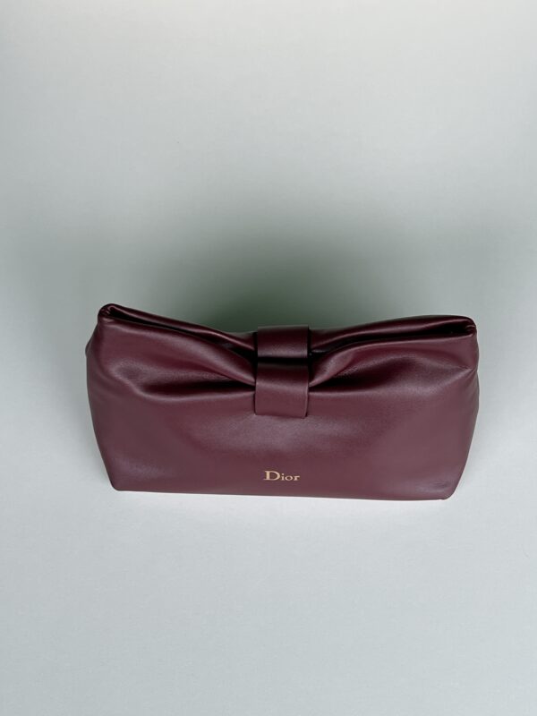 Dior Small Bow Bag in Burgundy Lambskin with Chain Strap