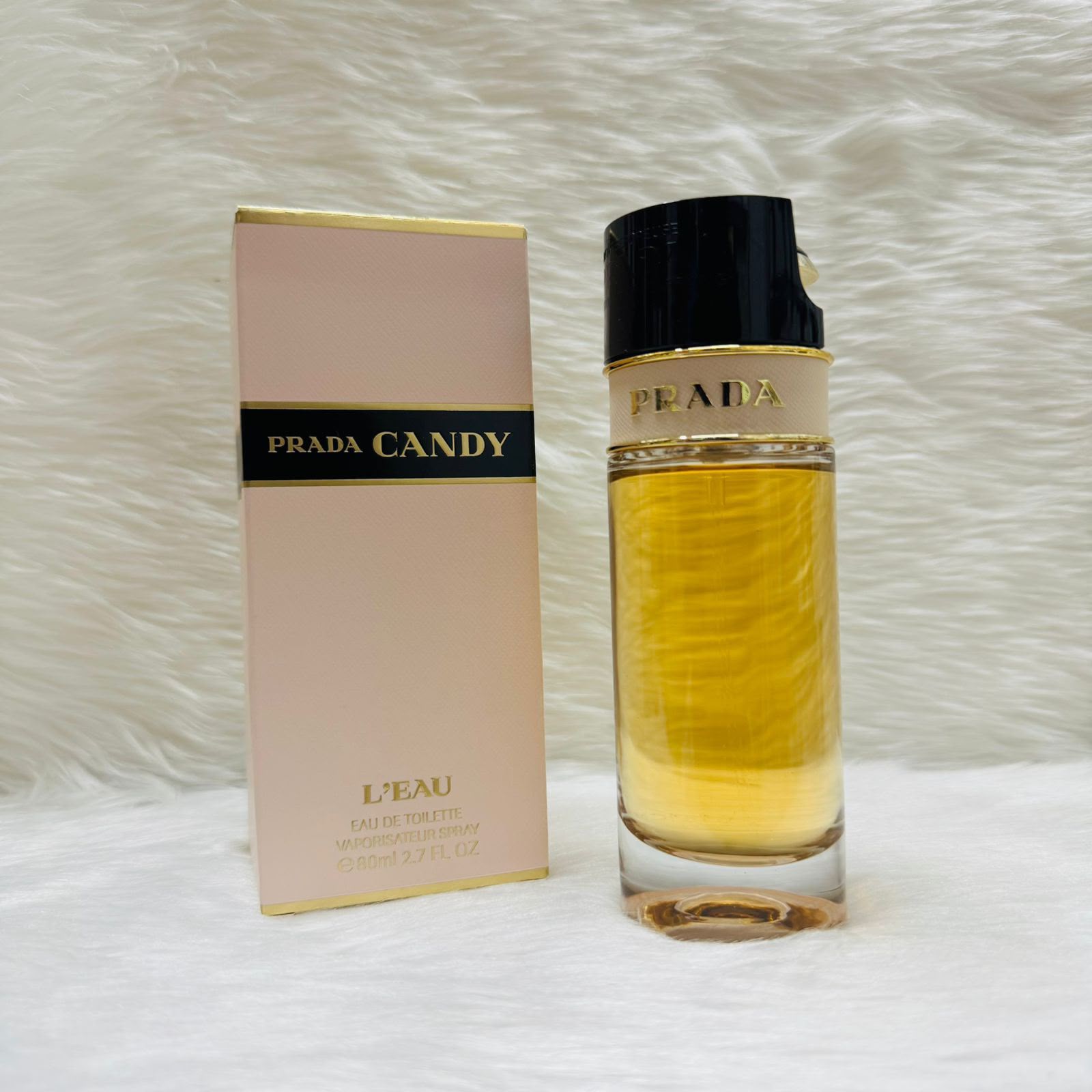Prada Candy L'Eau Pink Gold & Black Trim Eau de Toilette Spray (80ml)