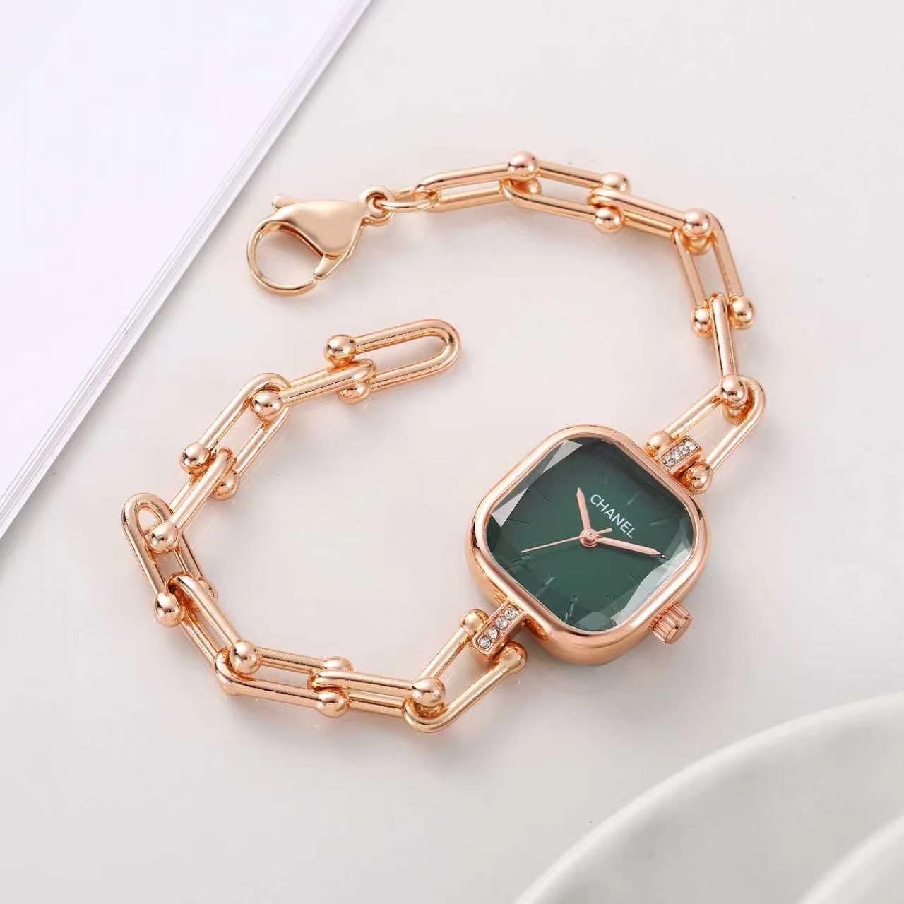 Chanel Première Edition Originale Women's Watch in Rose Gold-Tone Steel with Green Dial