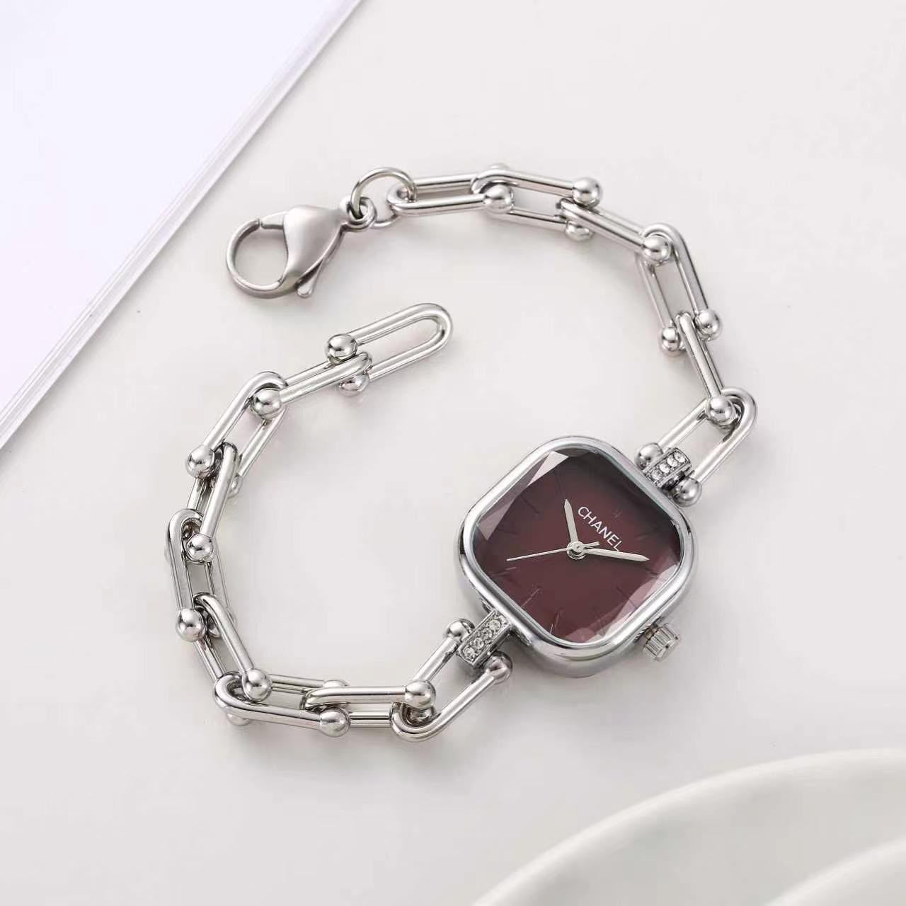 Chanel Première Edition Originale Women's Watch in Silver-Tone Steel with Burgundy Dial