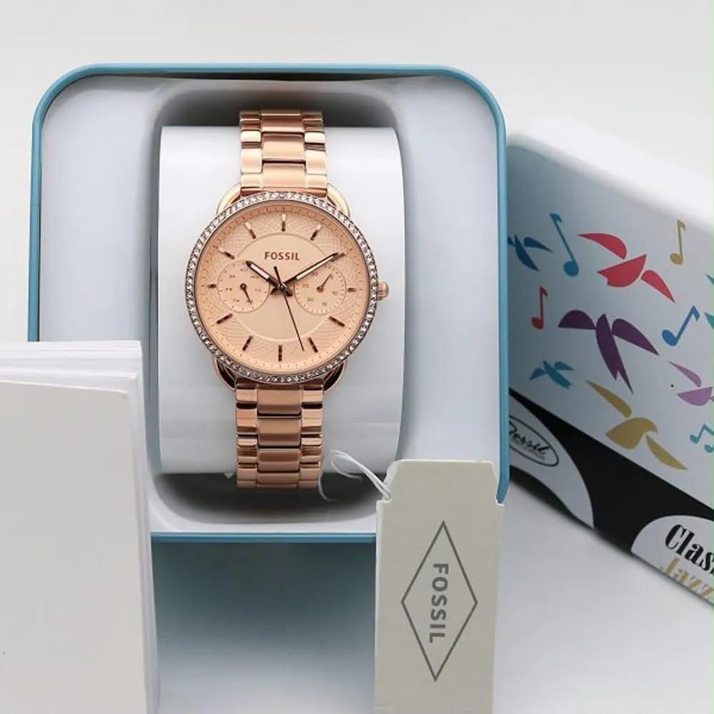 Fossil Tailor Women's Multifunction Watch in Rose Gold-Tone Stainless Steel (Model: ES4264)