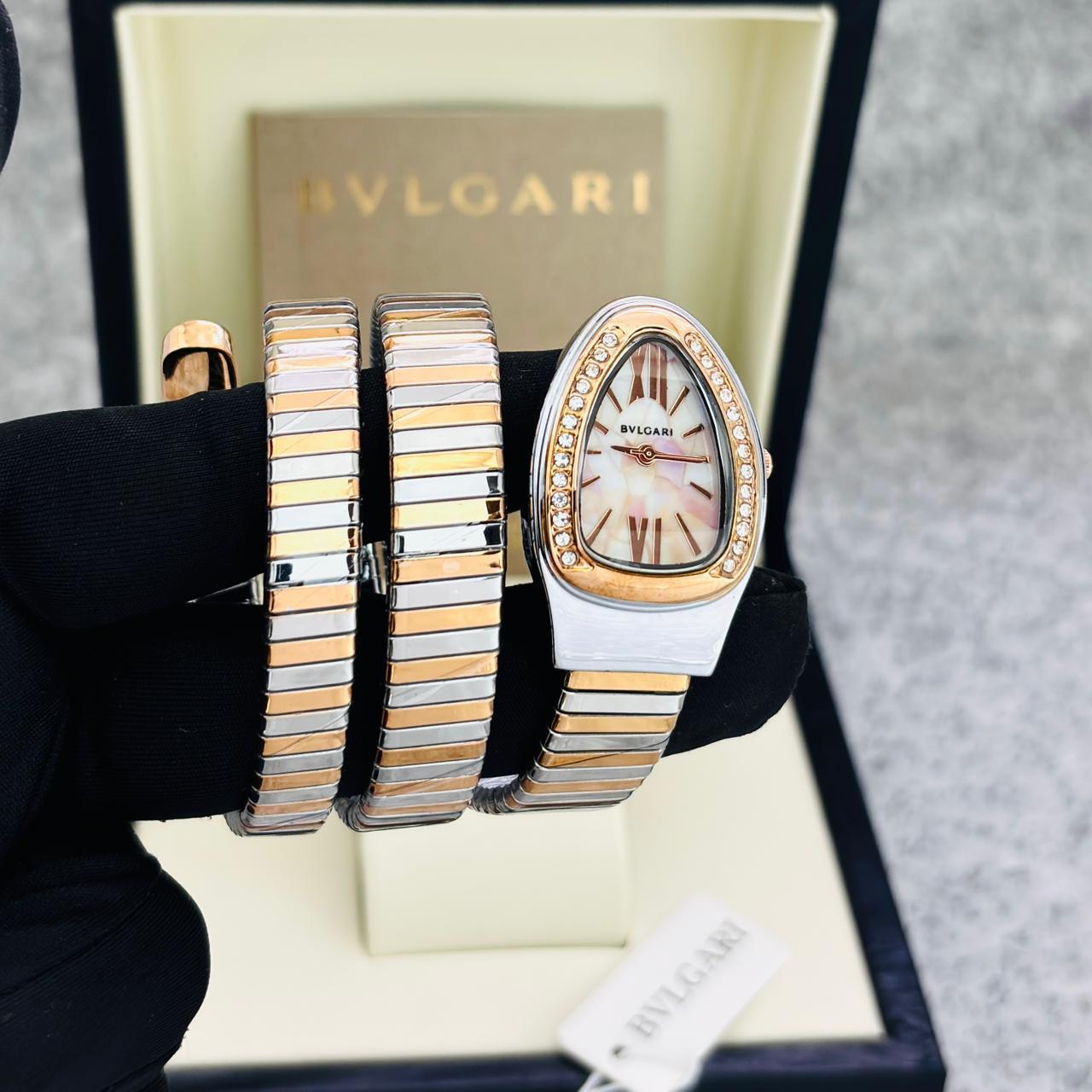BVLGARI Serpenti Tubogas Style Two-Tone Rose Gold & Silver Women's Watch