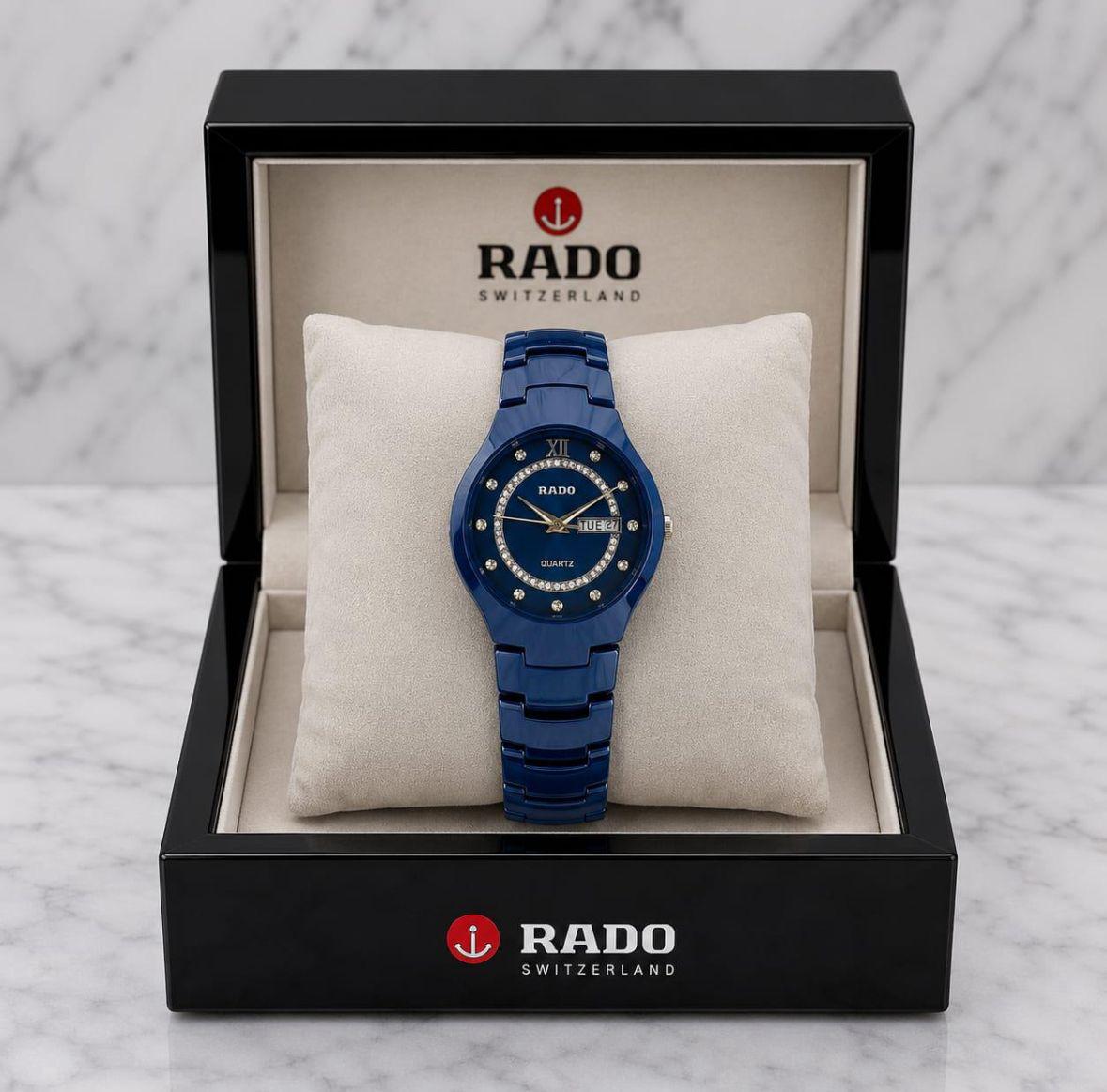 Rado Integral Jubilé Men's Watch in Blue High-Tech Ceramic with Crystal Halo Dial