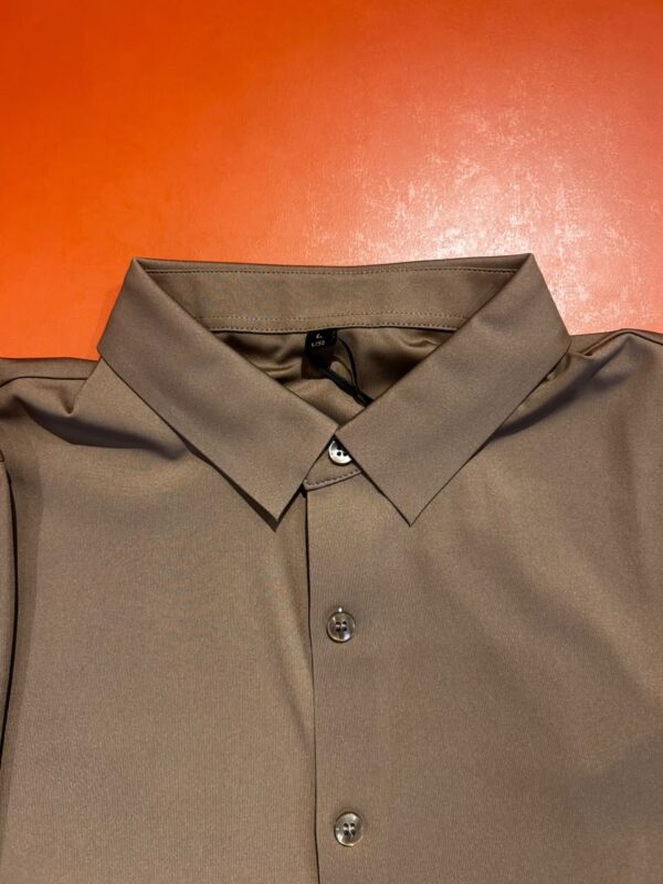 Lusso Milano Men's Satin Solid Dress Shirt – Luxury Khaki Sage