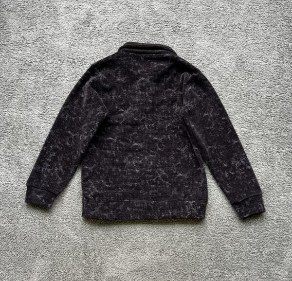 Armani Exchange Men's Acid Wash Black Quarter-Zip Fleece Sweatshirt